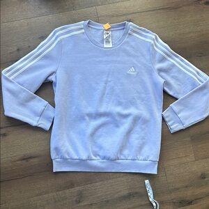 Adidas Light Purple Lilac Crewneck with White Stripes ! Large